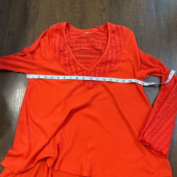 Free People Parisian nights Bell Sleeve eyelet bolo blouse - Picture 11 of 14